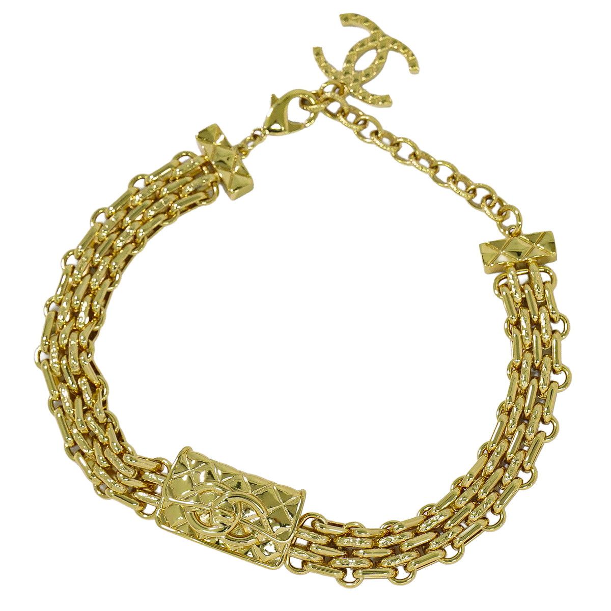 本物 シャネル CHANEL ココマーク チョーカー ネックレス GP ゴールドメッキ Coco Mark アクセサリー ジュエリー 中古・