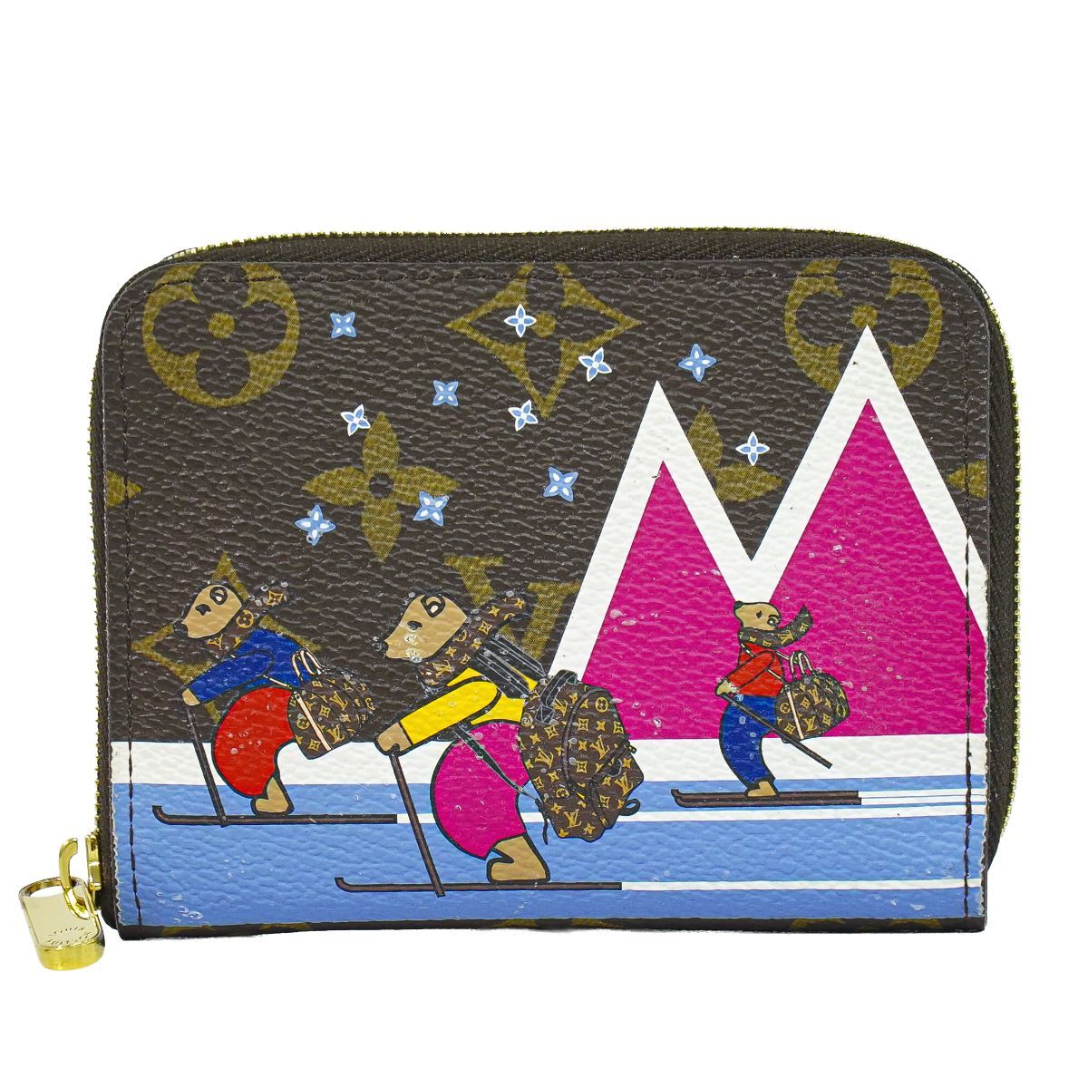 本物 ルイヴィトン LOUIS VUITTON LV ジッピーコインパース ベア モノグラム コインケース ブラウン マルチカラー M63831 ビトン 財布 ウォレット 中古・