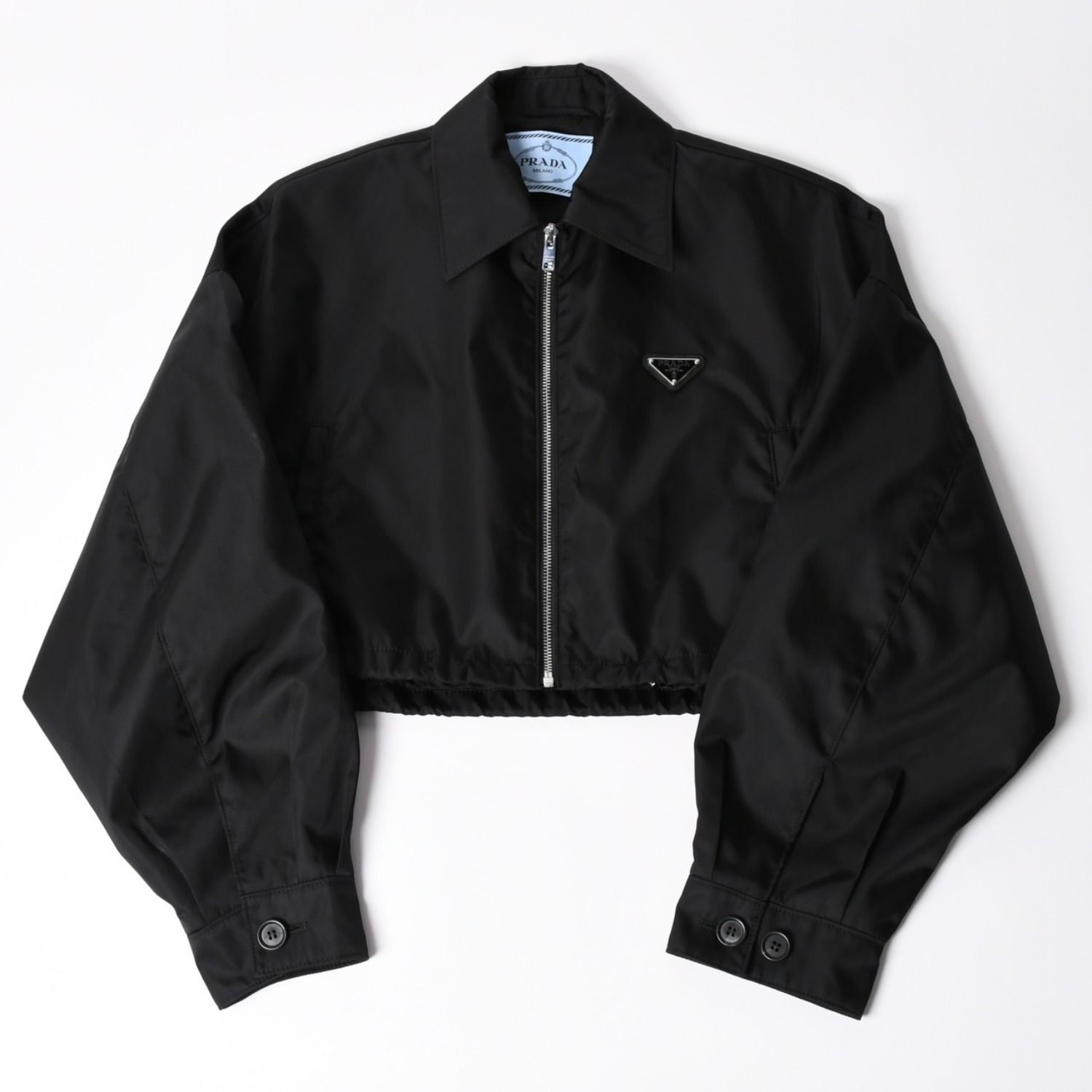 極美品 PRADA プラダ クロップド ナイロンジップアップジャケット