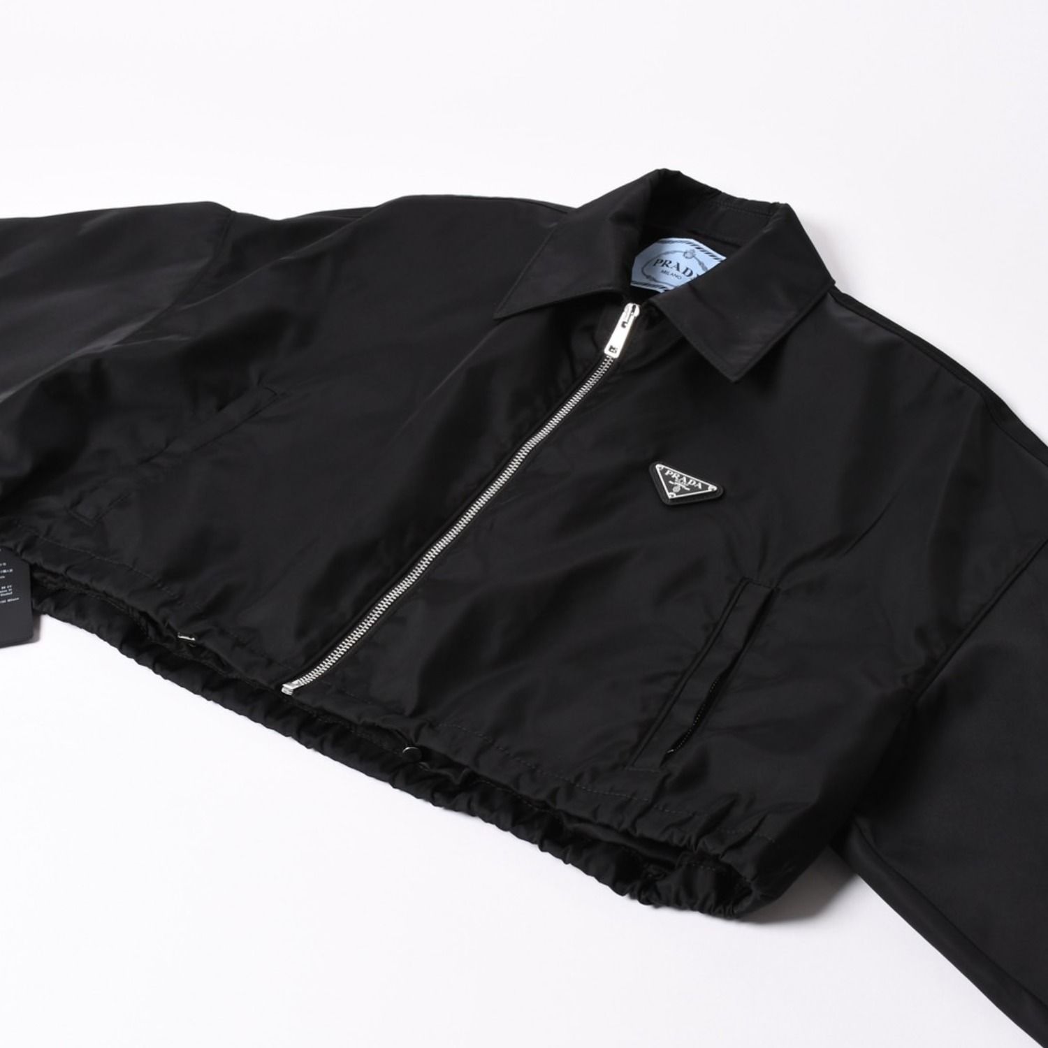 極美品 PRADA プラダ クロップド ナイロンジップアップジャケット