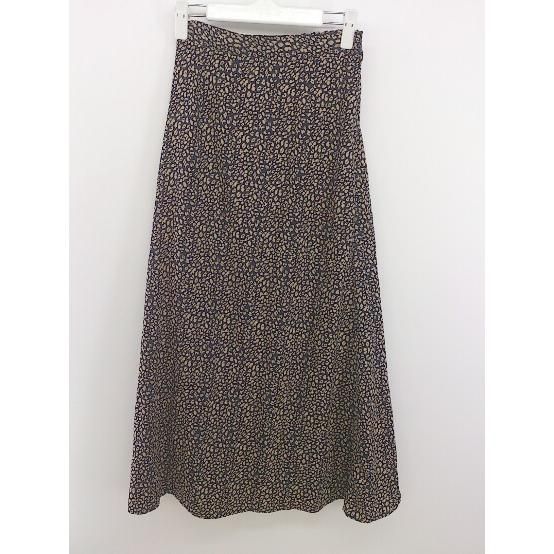◇ FREAK'S STORE フリークスストア 総柄 ロング フレア スカート サイズF ネイビー ベージュ レディース P 【中古】 【1208220011014】