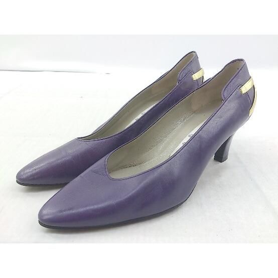 ◇ GINZA Kanematsu 銀座かねまつ ポインテッドトゥ ヒールパンプス サイズ22 1/2 パープル レディース P 【中古】 【1208220007079】