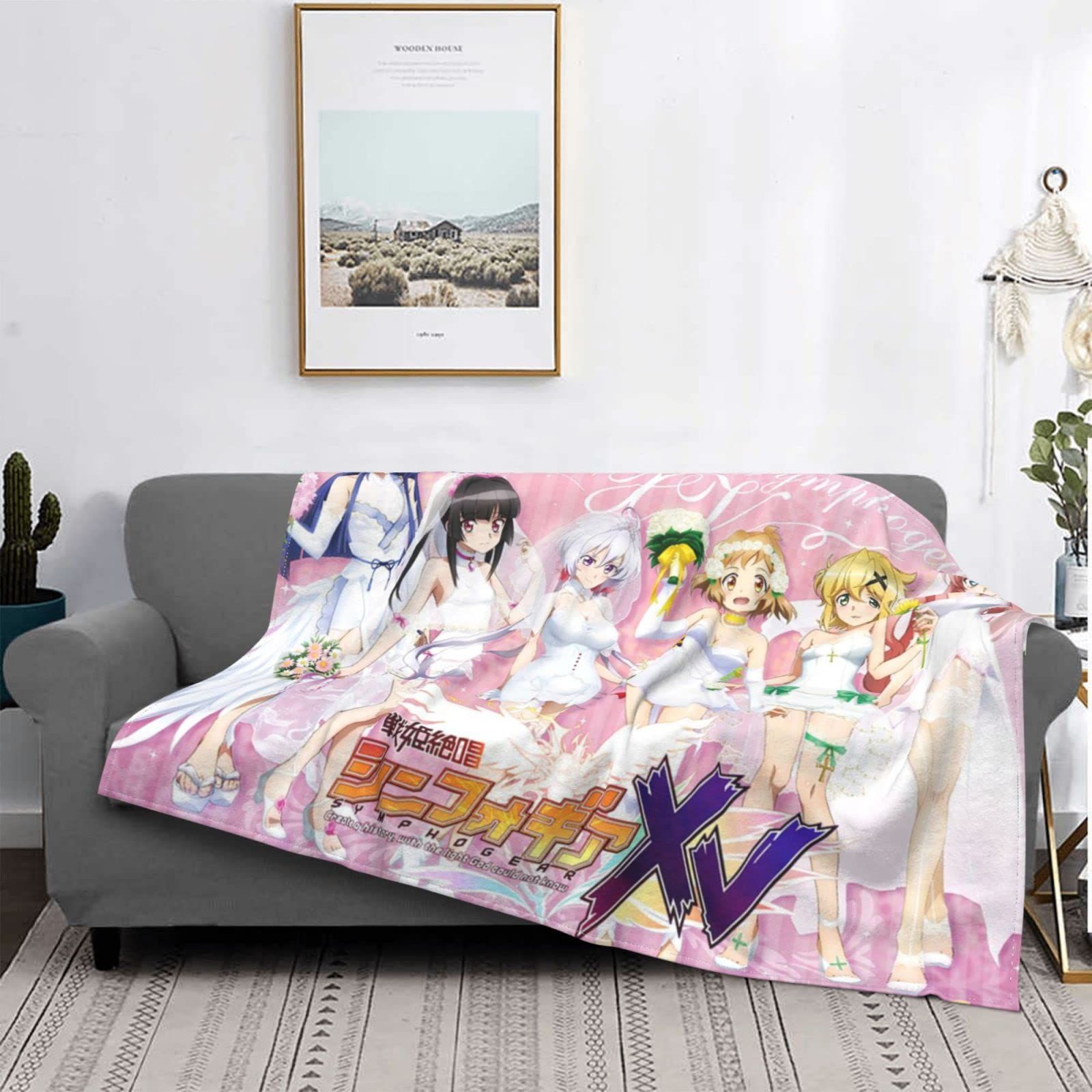 戦姫絶唱シンフォギア フランネル ふんわりおしゃれ毛布オールシーズン 洗える ひざ掛け 防寒 かわいい 200*150cm（80