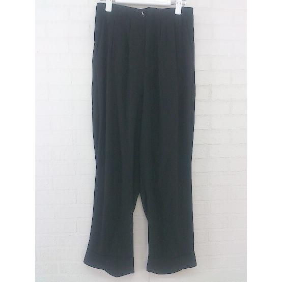 ◇ antiqua アンティカ ハイウエスト ロールアップ ツータック パンツ サイズM ブラック レディース P 【中古】 【1208240002870】
