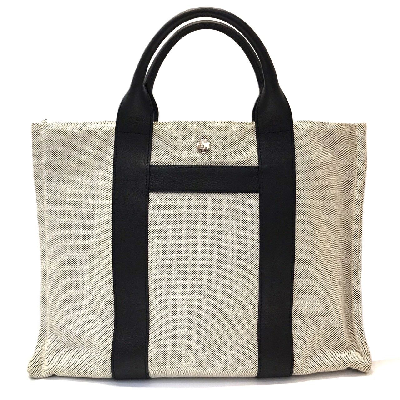 エルメス サックアーネMM トワル ネゴンダ キャンバス レザー ハンドバッグ HERMES ABランク 中古 33,800円