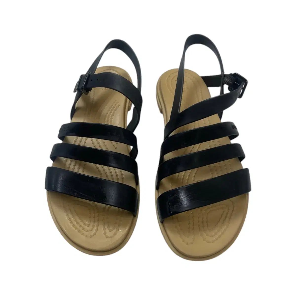 Crocs クロックス ブラック ツールム ストラッピー サンダル 5W(220)
