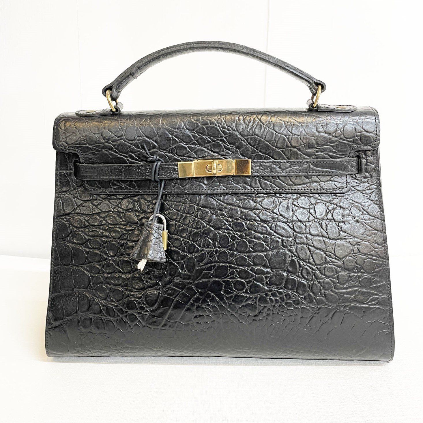 英国製 Mulberry マルベリー レザー クロコ型押し 2way ハンドバッグ