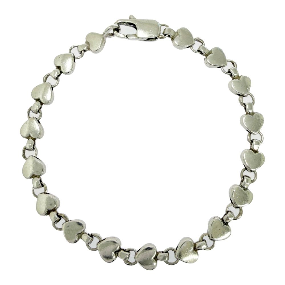 【中古】TIFFANY&Co. ティファニー シルバー パフハート ブレスレット 12.9g 925刻印 555234 ブレスレット 20,100円