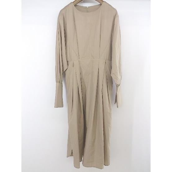 ◇ titivate ティティベイト 長袖 膝下丈 ノーカラー ワンピース サイズL ベージュ レディース P 【中古】 【1208250004130】