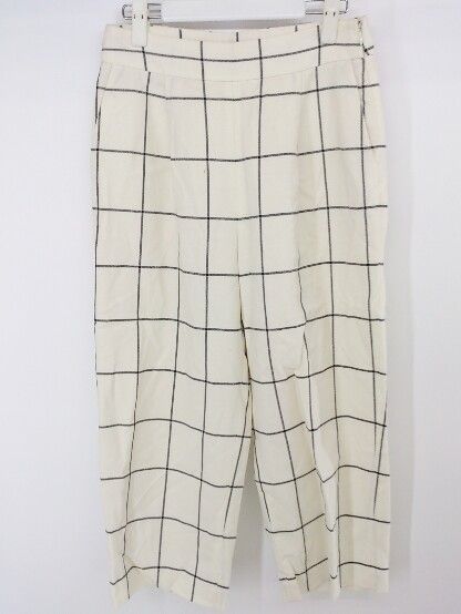 ◇ BALLSEY ボールジィ タック チェック パンツ サイズ36 オフホワイト ブラック系 レディース P 【中古】 【1208260004328】
