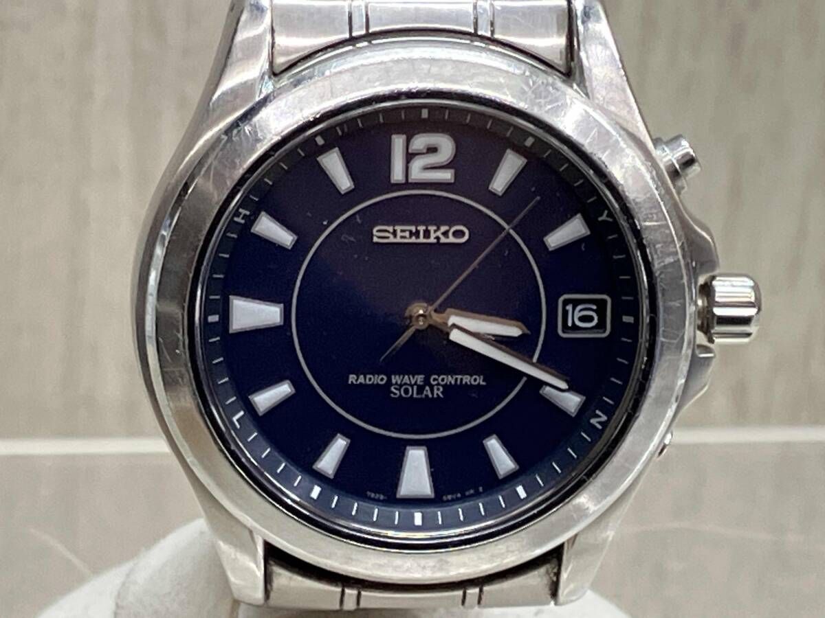 SEIKO 7B22-0AZ0 電波ソーラー ケースサイズ 3.6cm ベルト長さ 14.5cm 全体キズあり