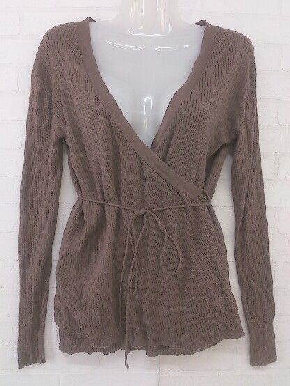 ◇ ◎ B:MING by BEAMS ビーミング by ビームス リネン混 長袖 ニット カーディガン ブラウン レディース P 【中古】 【1208260007541】