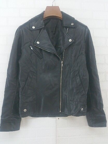 ◇ riche glamour リシェグラマー フェイクレザー 長袖 ライダース ジャケット サイズM ブラック レディース P 【中古】 【1208260008869】