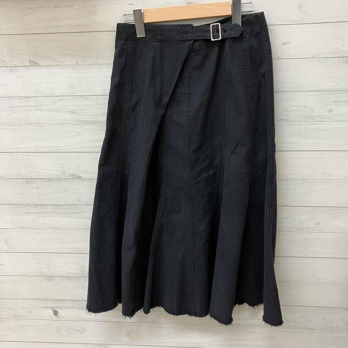 tricot COMME des GARÇONS トリコ コム デ ギャルソン ロングスカート 2006SS コットンベルテッドスカート TQ-S060 レディース ブラック
