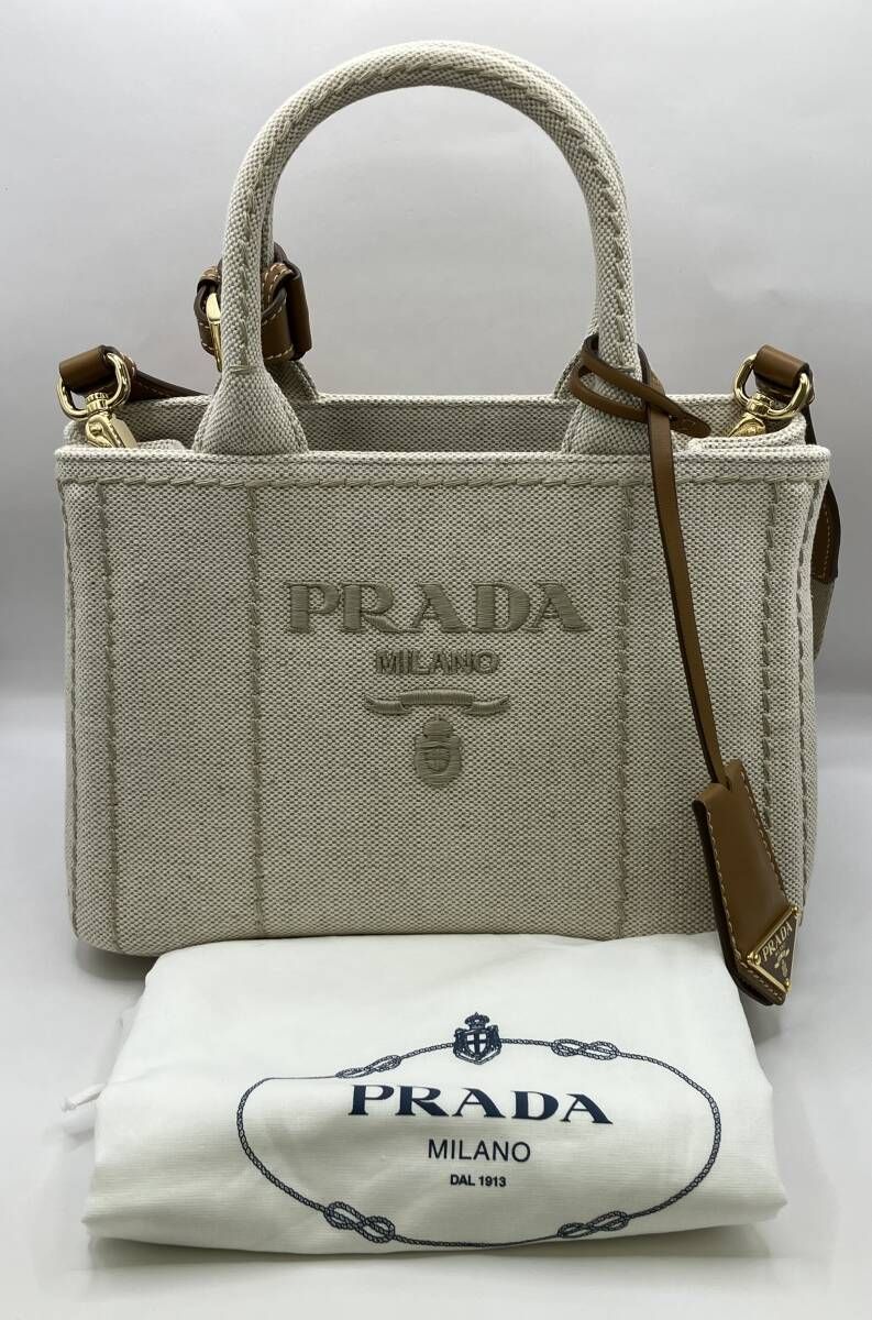 PRADA プラダ 180 リネンブレンド 2way ミニ バッグ