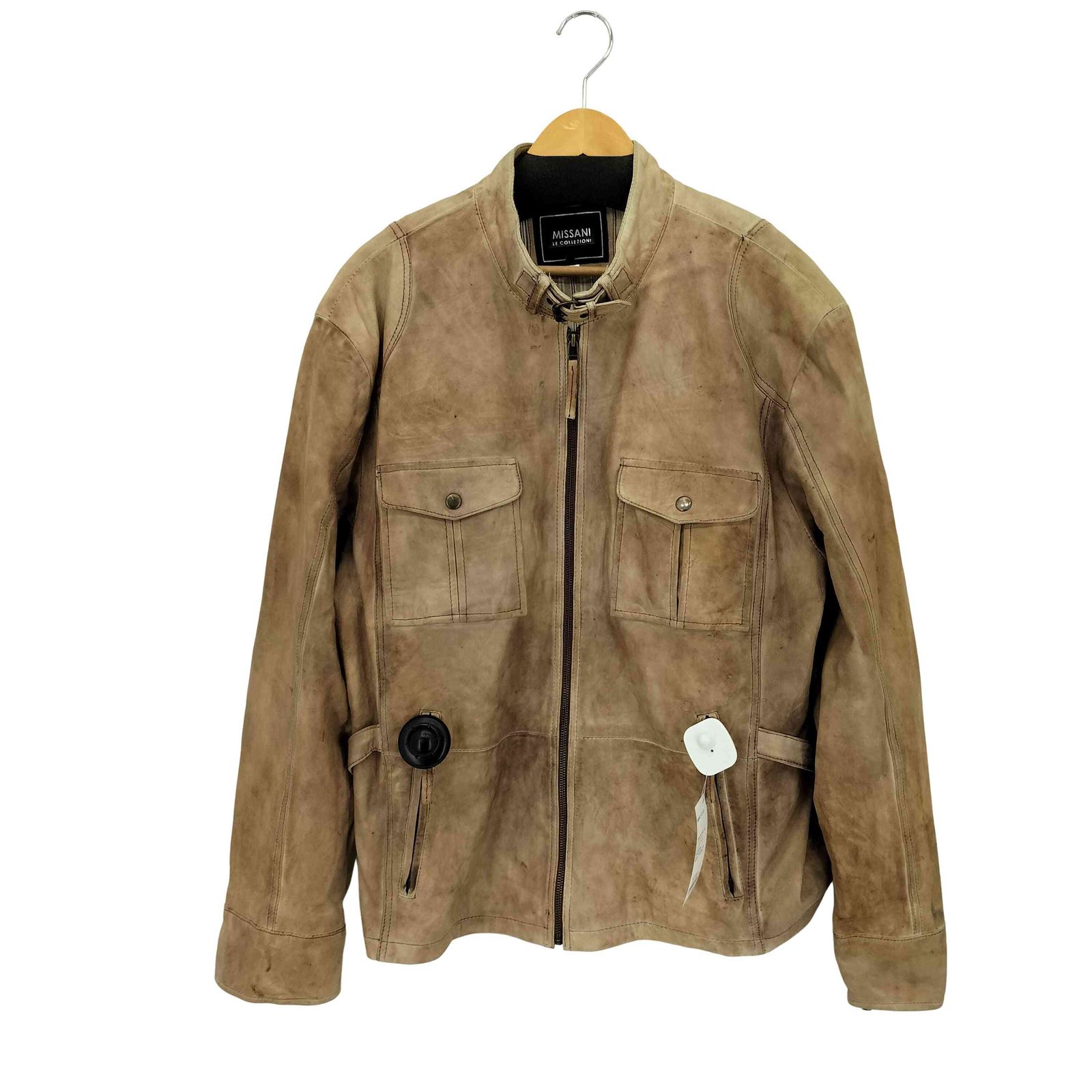 ユーズドフルギ USED古着 {{ MISSANI LE COLLEZIONI}} フロントジップ レザー ジャケット アメカジ メンズ XL