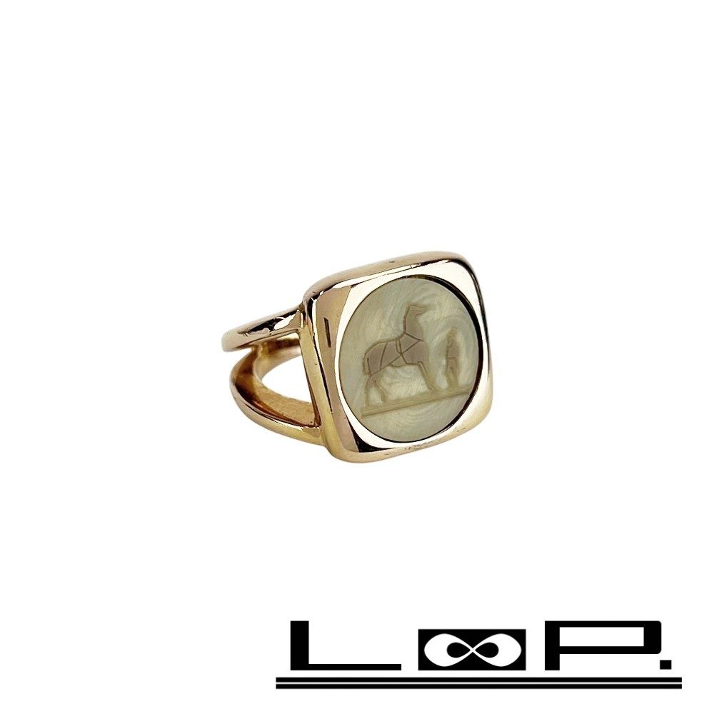 エルメス □美品□ コロゾ リング 指輪 アクセサリー GP ゴールド