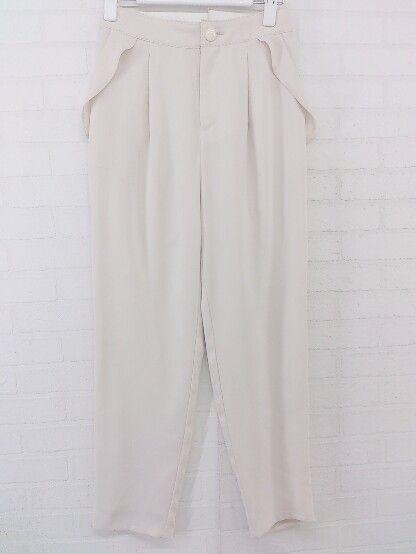 ◇ BE RADIANCE ビーラディエンス タック スラックス パンツ サイズF ライトベージュ レディース P 【中古】 【1208290002479】