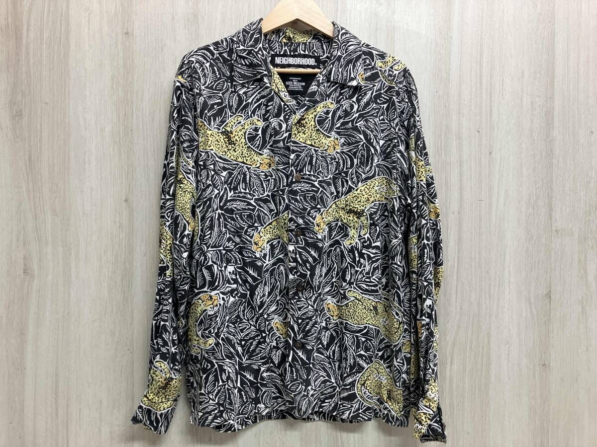 NEIGHBORHOOD ネイバーフッド 19ss ALOHA.PANTHER LY-SHIRT.LS 長袖シャツ 191TSNH-SHM07 サイズM ヒョウ柄 ブラック 黒 メンズ