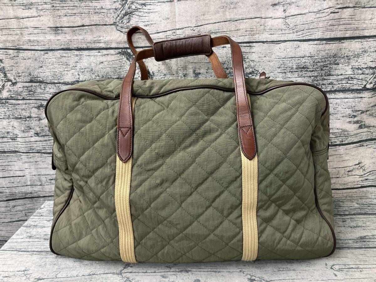 SOMES SADDLE ボストンバッグ グリーン キルティング