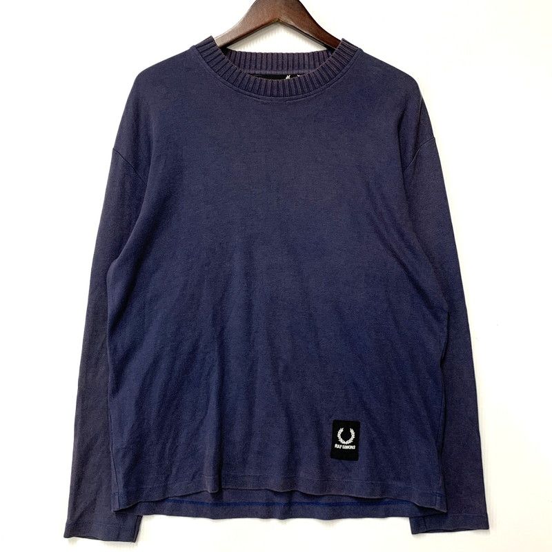 【中古品】 RAF SIMONS ラフシモンズ × FRED PERRY フレッドペリー SM2104 PATCH LOGO KNIT パッチ ロゴ ニット トップス 【141-260516-kh-04-izu】