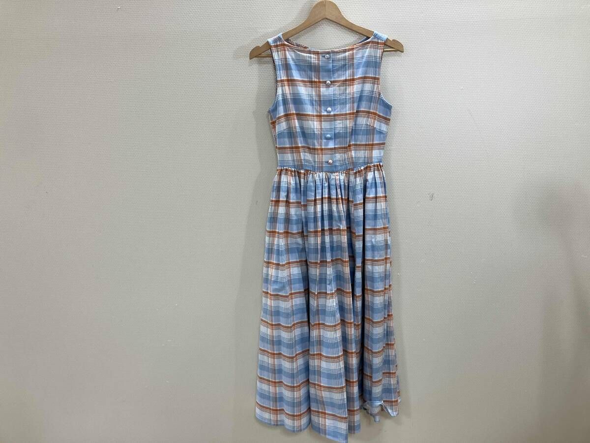 SEVENTEN by MIHO KAWAHITO 総チェック柄ノースリーブワンピース チェックワンピース ノースリーブワンピース ブルー系 XS 春夏
