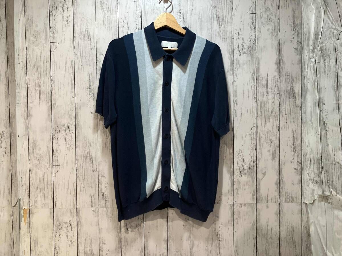 Kith 半袖ニット Tilden Short Sleeve Button Up Polo 24-051-060-0013-2-0 ネイビー系 S
