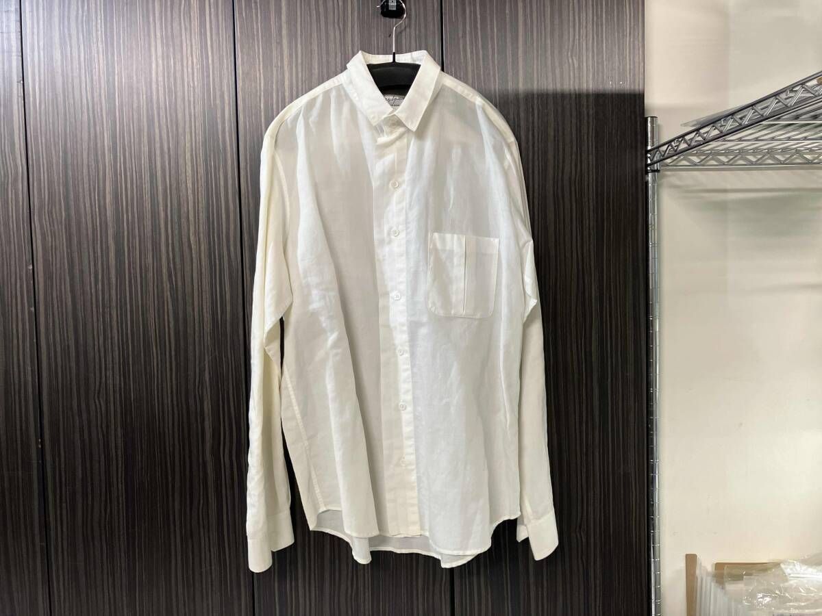 YOHJI YAMAMOTO POUR HOMME 08ss 敗残兵期 リネンコットンフロントデザインシャツ size4 27,395円