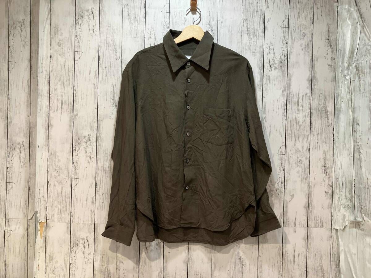 Kith 101 for ssstein 長袖シャツ Rayon Linen Button Down Shirt ST1357 オリーブ S 袖口に穴あり