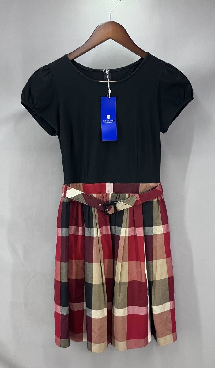 ★ BURBERRY BLUE LABEL ブルーレーベル クレストブリッジ タグ付き 半袖ワンピース 55J67-338-15 サイズ34 ブラック 夏