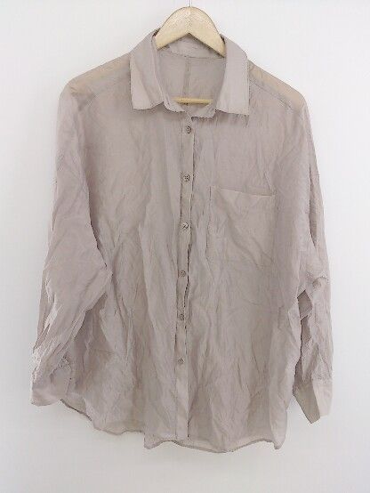 ◇ PAGEBOY ページボーイ ALICIA 長袖 シャツ ブラウス サイズF グレージュ系 レディース P 【中古】 【1208310000034】