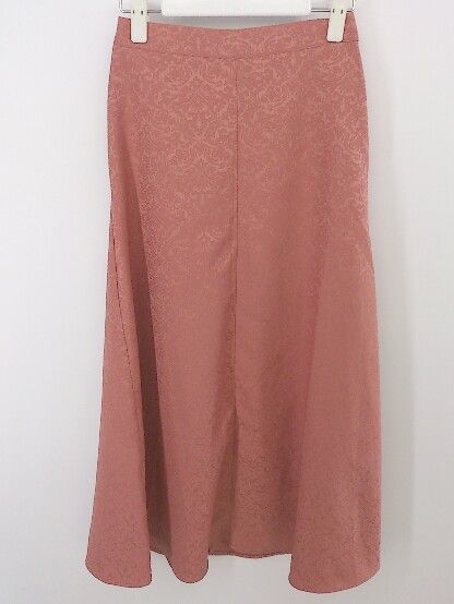 ◇ natural couture ナチュラルクチュール ジャガード柄 ロング フレア スカート サイズF オレンジ レディース P 【中古】 【1208300007234】