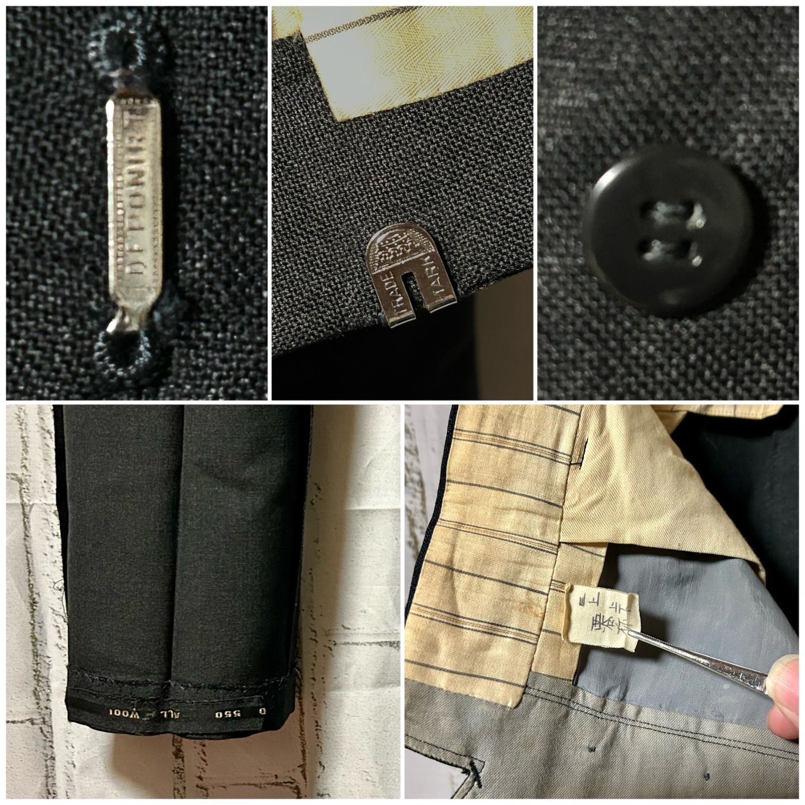 60s ヴィンテージ セットアップ 2ピース シングル スーツ 無地 60s ヴィンテージ セットアップ 2ピース シングル スーツ 無地