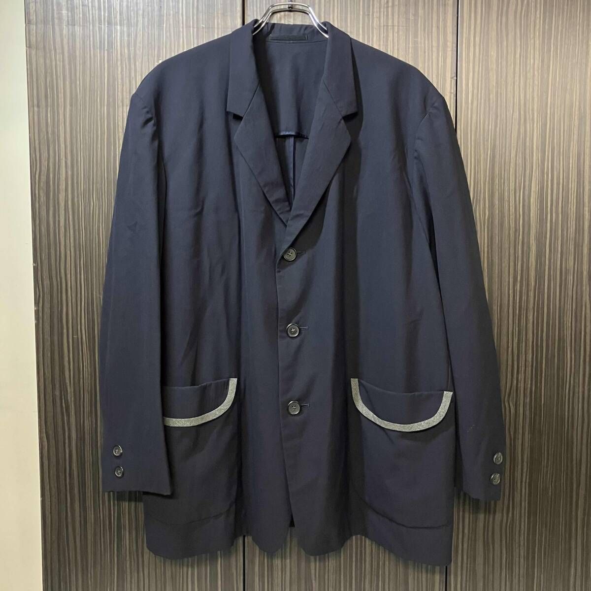 90s Y’s for men パイピングポケット テーラードジャケット MZ-J15-113 サイズS ワイズフォーメン