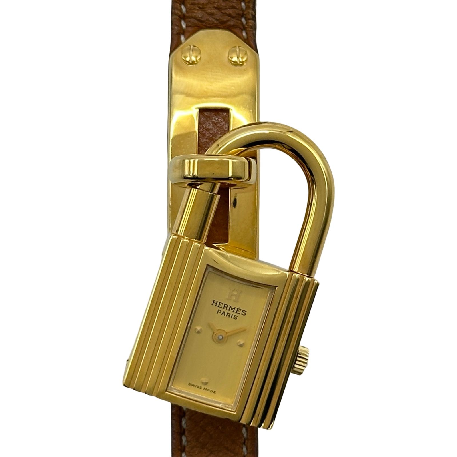 エルメス HERMES ケリーウォッチ KE1.201 ゴールド メッキ クオーツ レディース 腕時計