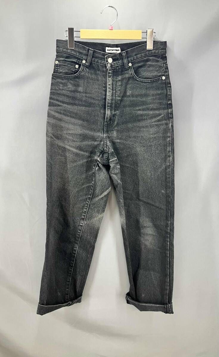 ★ SOFTHYPHEN ソフトハイフン ジーンズ デニムパンツ BAGGY FIT JEANS 日本製 サイズ26 ダークグレー 通年