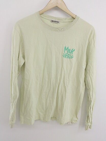 ◇ MILKFED. ミルクフェド バックロゴ 長袖 Tシャツ カットソー サイズONE グリーン系 レディース P 【中古】 【1208310001895】