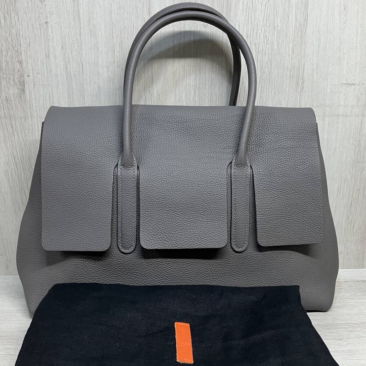 MAISON TAKUYA Flap Brief BagGerman Shrunken Calf 本革 レザー フラップ ブリーフ トート バッグ メゾン タクヤ かばん 鞄 グレー