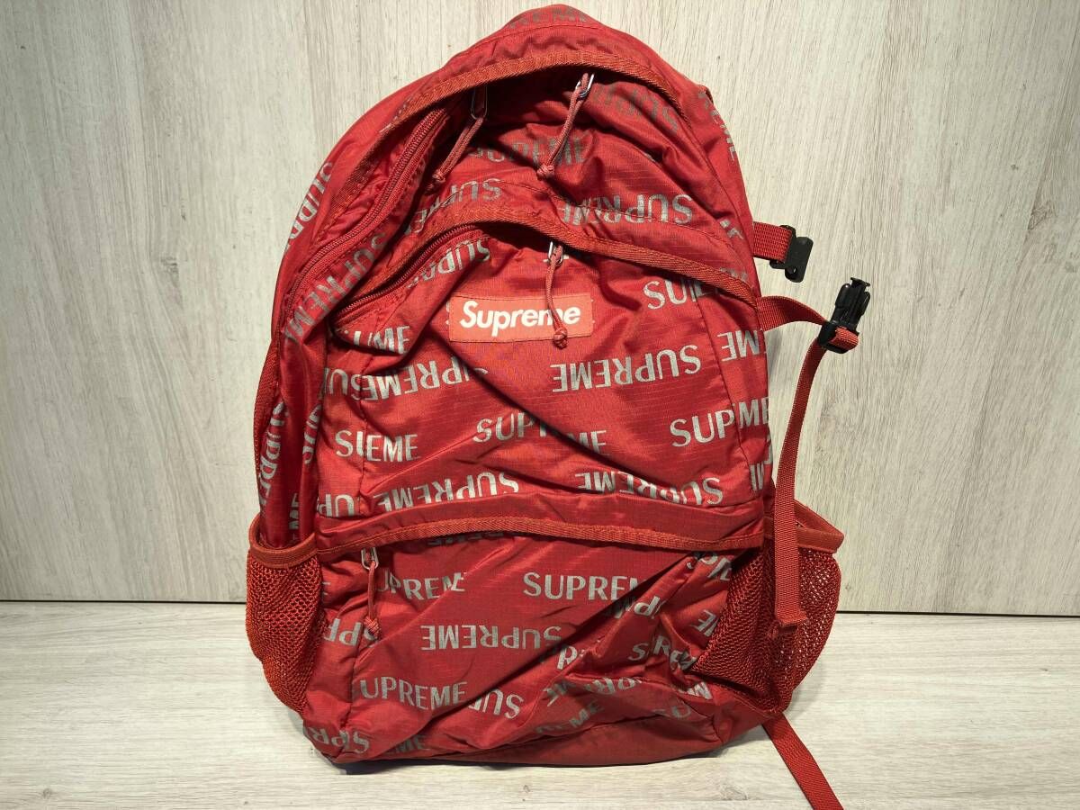 レッド supreme リュック RED 使用感大　ロゴ柄