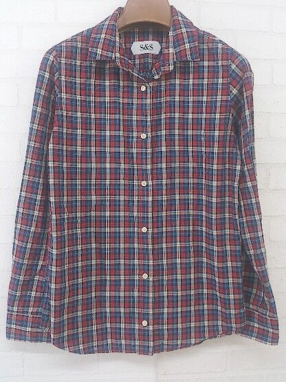 ◇ Spick & Span スピック＆スパン チェック 長袖 シャツ レッド ネイビー レディース P 【中古】 【1209020006255】