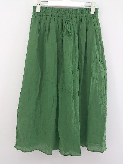 ◇ chocol raffine robe ショコラ フィネ ローブ ウエストゴム ロング フレア スカート サイズF グリーン レディース P 【中古】 【1209020004183】