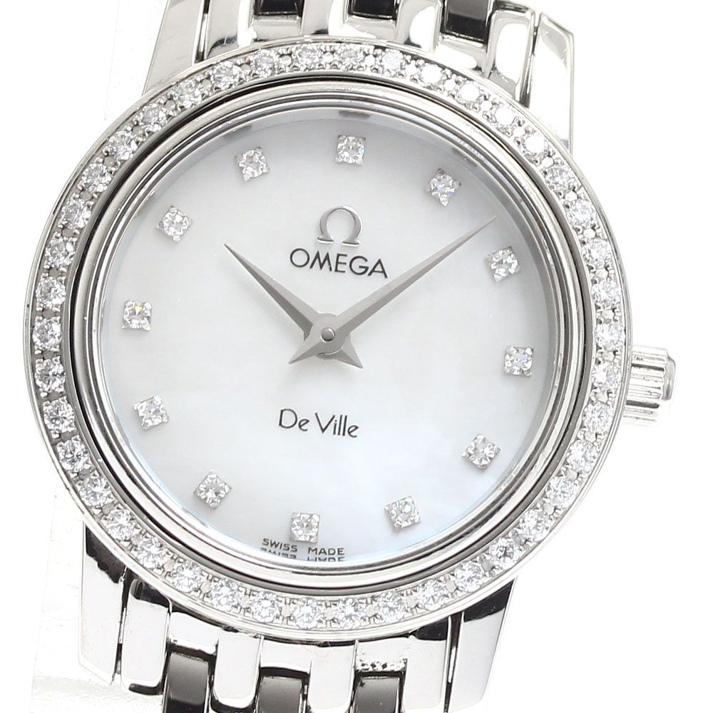 Omega Omega 4575.76 Devil Prestige Diamond Bezel 12P Diamond Quartz Ladies Good Product _914581