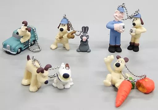 中古】食玩 キーホルダー 全5種セット 「ウォレスとグルミット