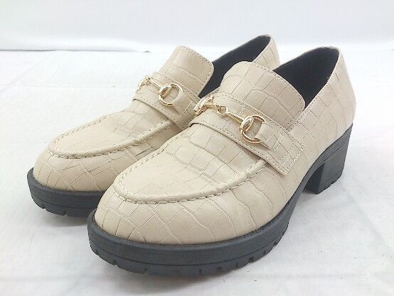 ◇ AAA サンエー 厚底 ローファー シューズ サイズ35 ベージュ レディース P 【中古】 【1209050006607】