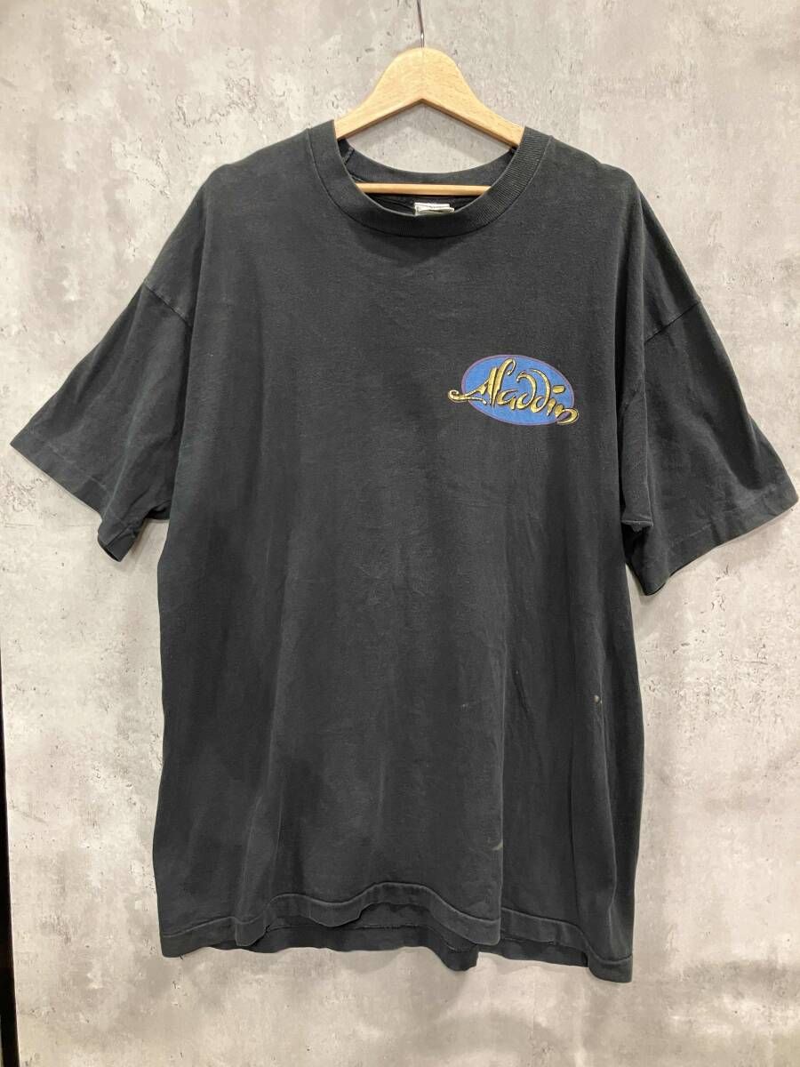 90s USA製 DISNEY ディズニー Aladdin アラジンプリントTEE ブラック サイズXXL