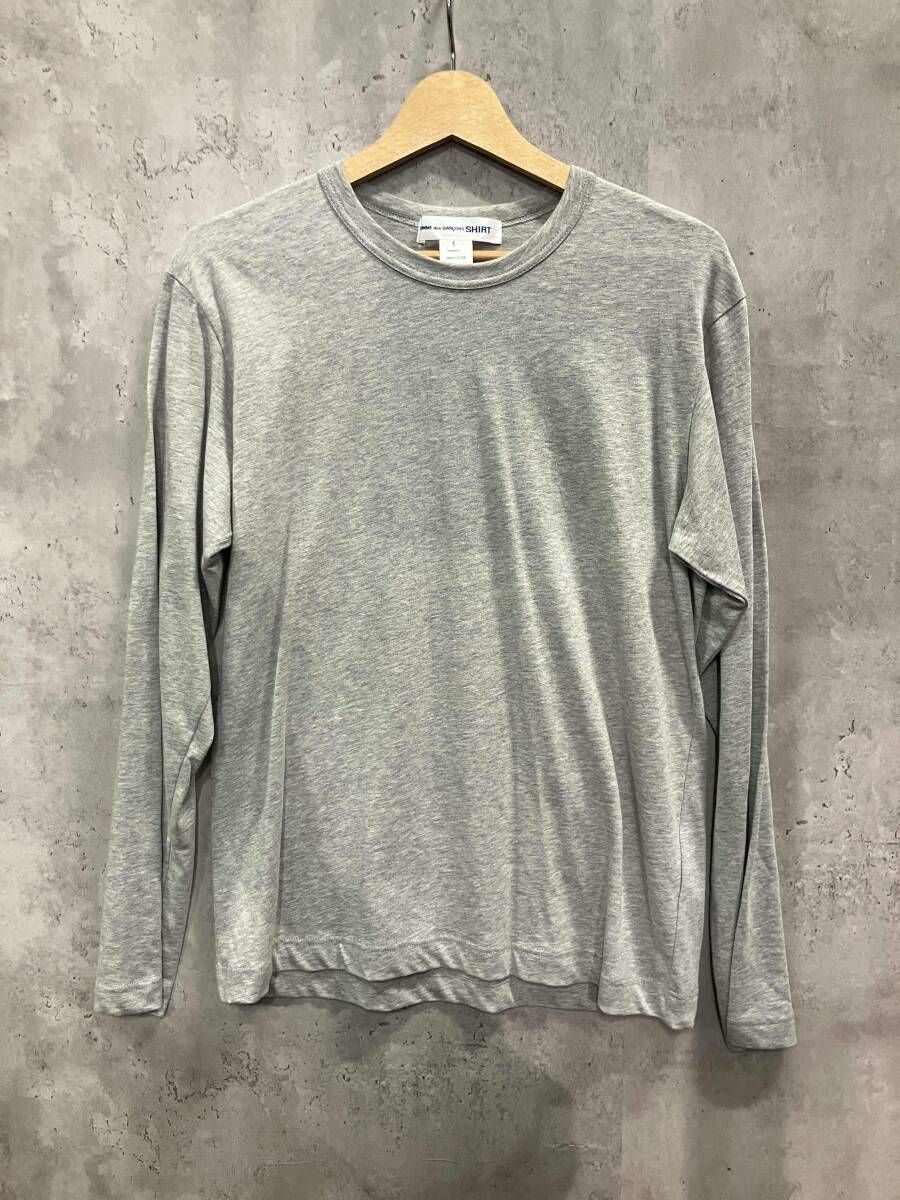 COMME des GARCONS SHIRT コムデギャルソンシャツ FZ-T001 コットン長袖Tシャツ グレー サイズS
