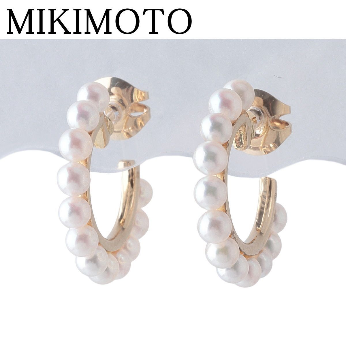 ミキモト ベビーパール ピアス フープ アコヤパール3.1mm～3.2mm K18YG 