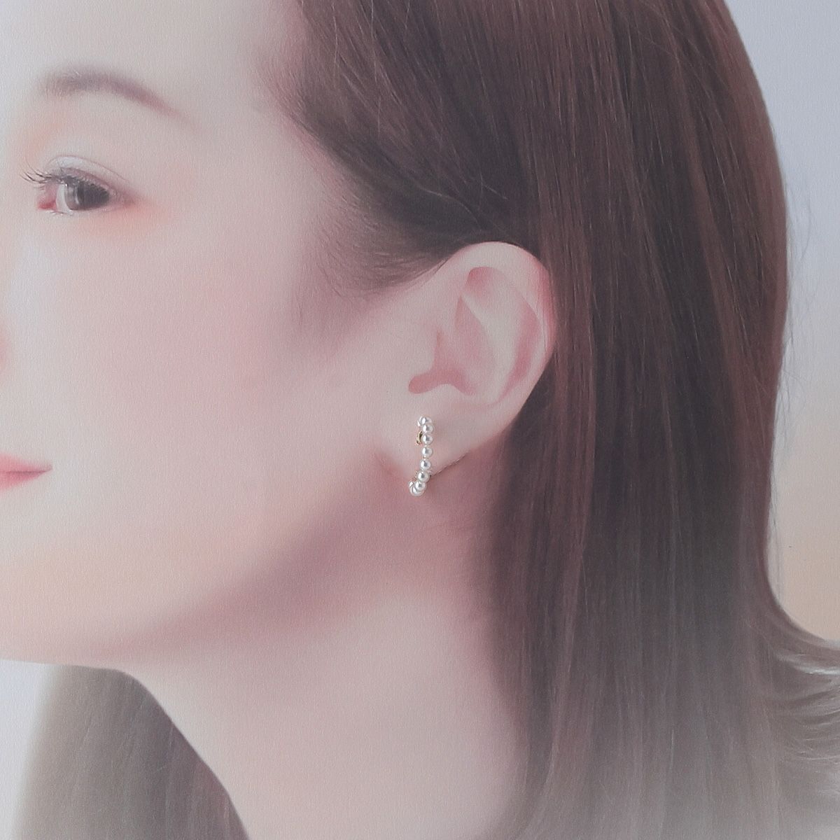 ミキモト ベビーパール ピアス フープ アコヤパール3.1mm～3.2mm K18YG 