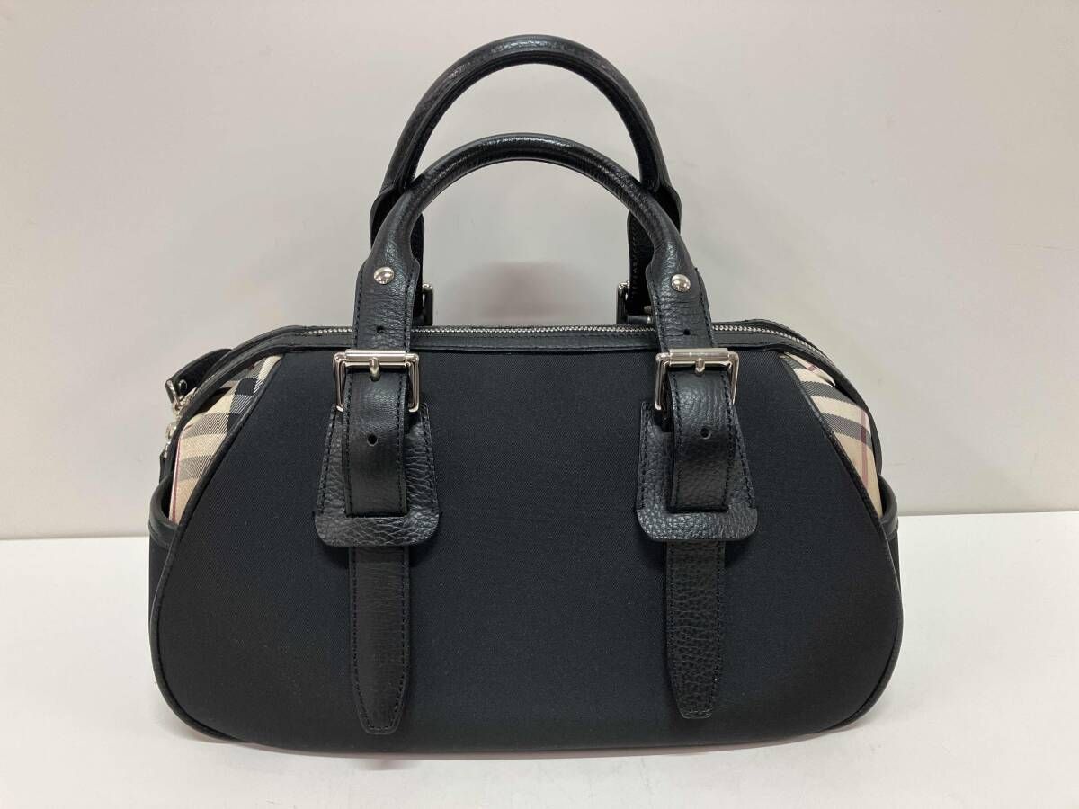 BURBERRY バーバリー ボストンバッグ ミニボストン ハンドバッグ レザー チェック