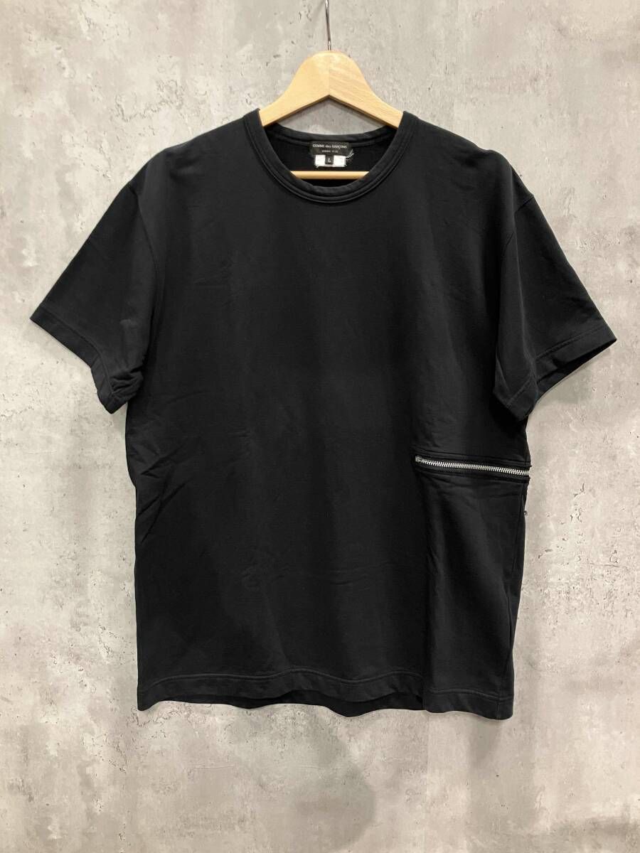 15AW COMME des GARCONS HOMME PLUS コムデギャルソンオムプリュス サイドジップTEE ブラック サイズ L